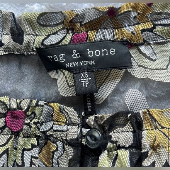 Rag & Bone NWT Sierra Floral Long Sleeve Sheer Blouse Black Multi Size XS - Picture 11 of 14
